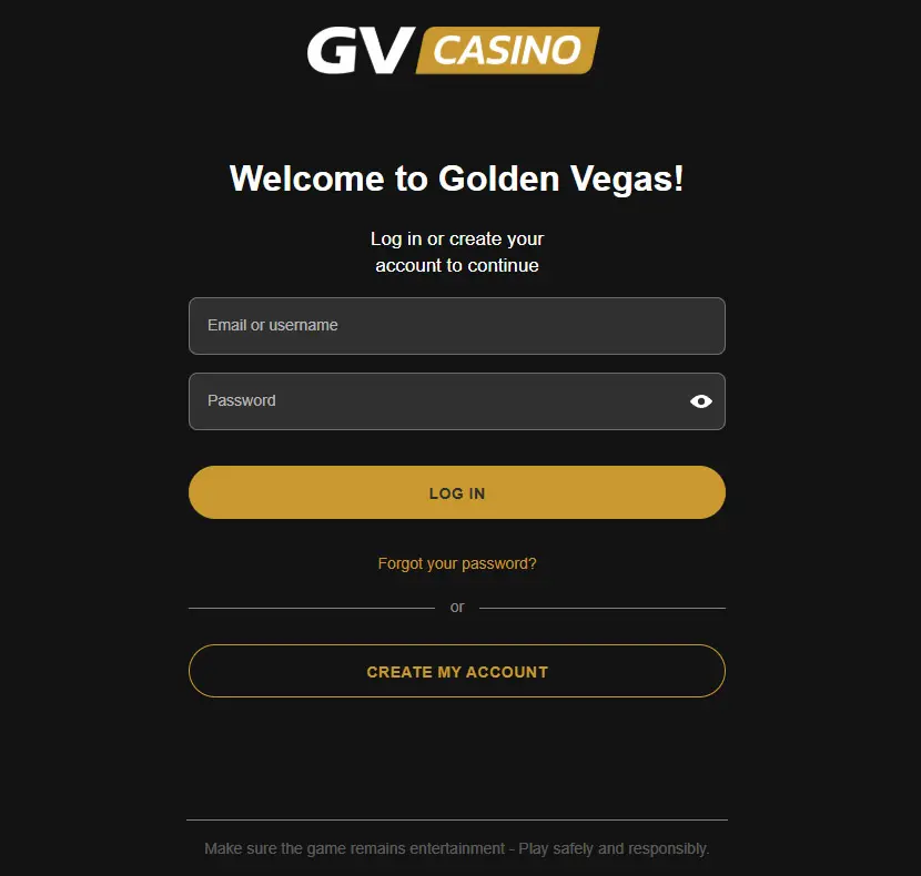 Accesso dei membri di GOLDENVEGAS CASINO